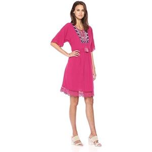 Ella Moon Pink Embroidered Dress X-Large